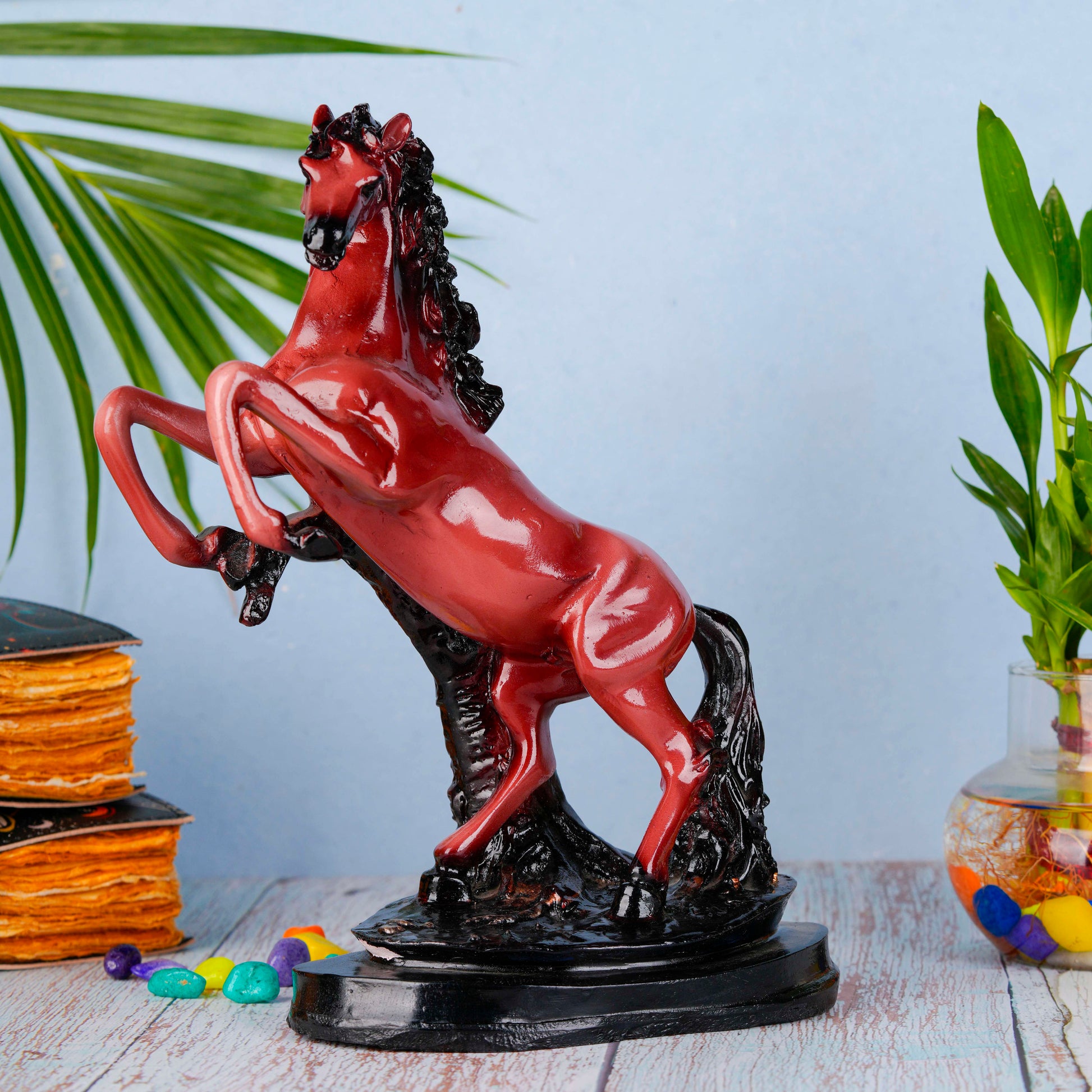 Swastik Creations Jumping Horse Statue Antique Decor Perfect for Home Decor and Front Door Decoration