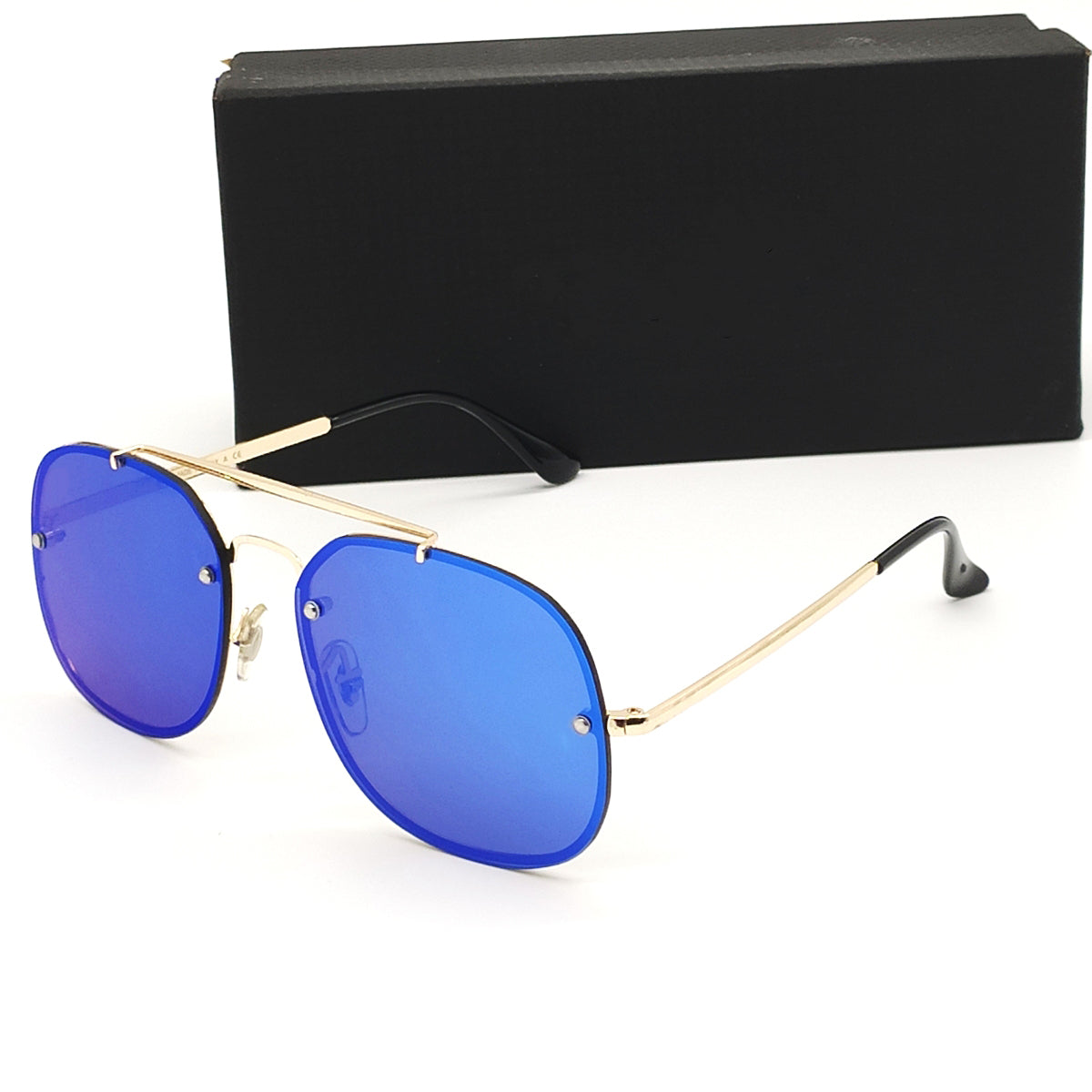 3583 Berlinetta Square Sunglasses (SUN-RN-3583-AQB3GLD) SWASTIK CREATIONS The Trend Point