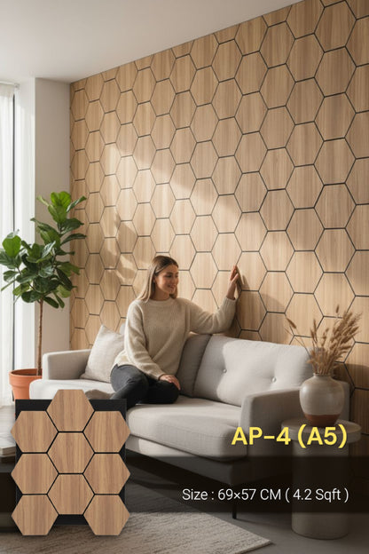 #AP-4(A5)- ACOUSTIC WOODEN PANEL- 11mm thickness - 1 panel Covers 4.2 sqft - SWASTIK CREATIONS The Trend Point