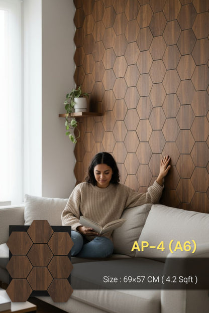 #AP-4(A6)- ACOUSTIC WOODEN PANEL- 11mm thickness - 1 panel Covers 4.2 sqft - SWASTIK CREATIONS The Trend Point
