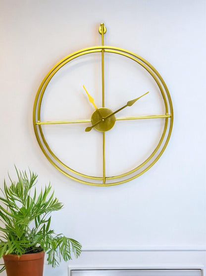 Antique Golden Metal Wall Clock - SWASTIK CREATIONS The Trend Point
