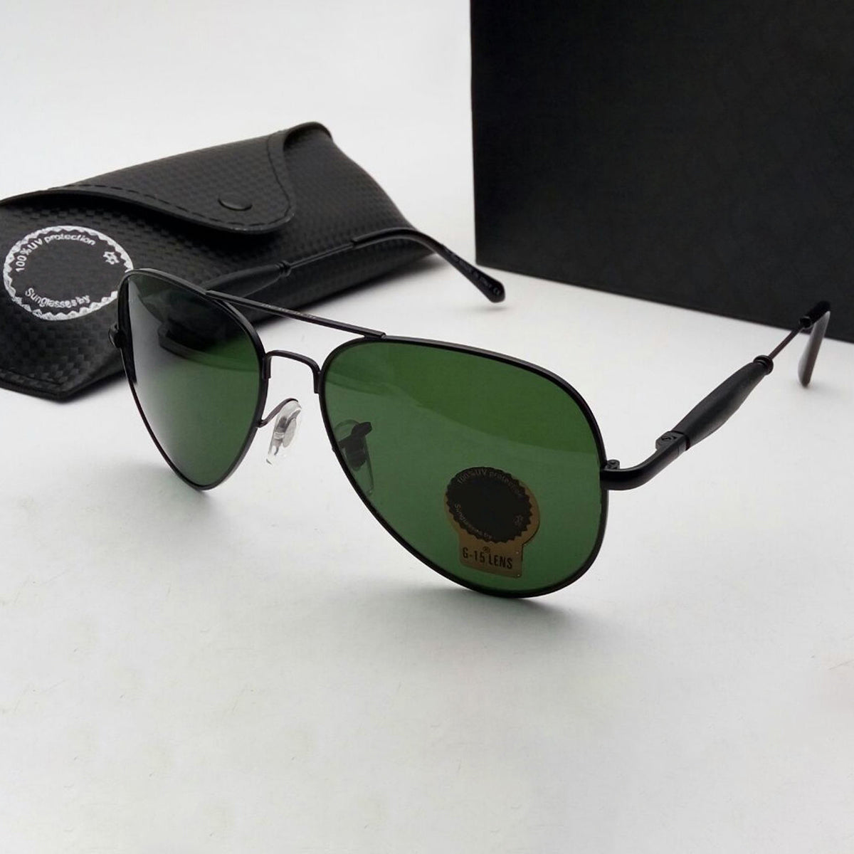 Green Ancestral Aviator Sunglasses (SUN-RN-3517-GRN1BLK-M) SWASTIK CREATIONS The Trend Point