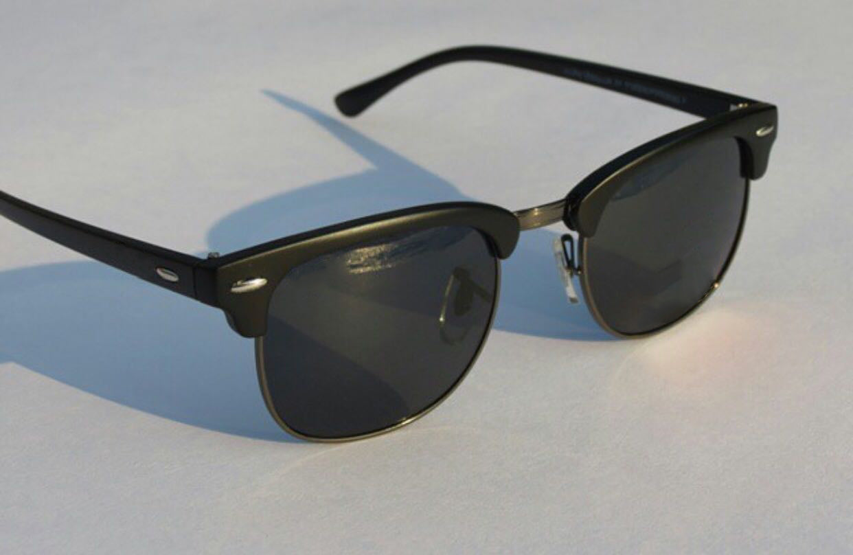 Black Eltrose Square Sunglasses (SUN-RN-3016-BLK1BLK-M)