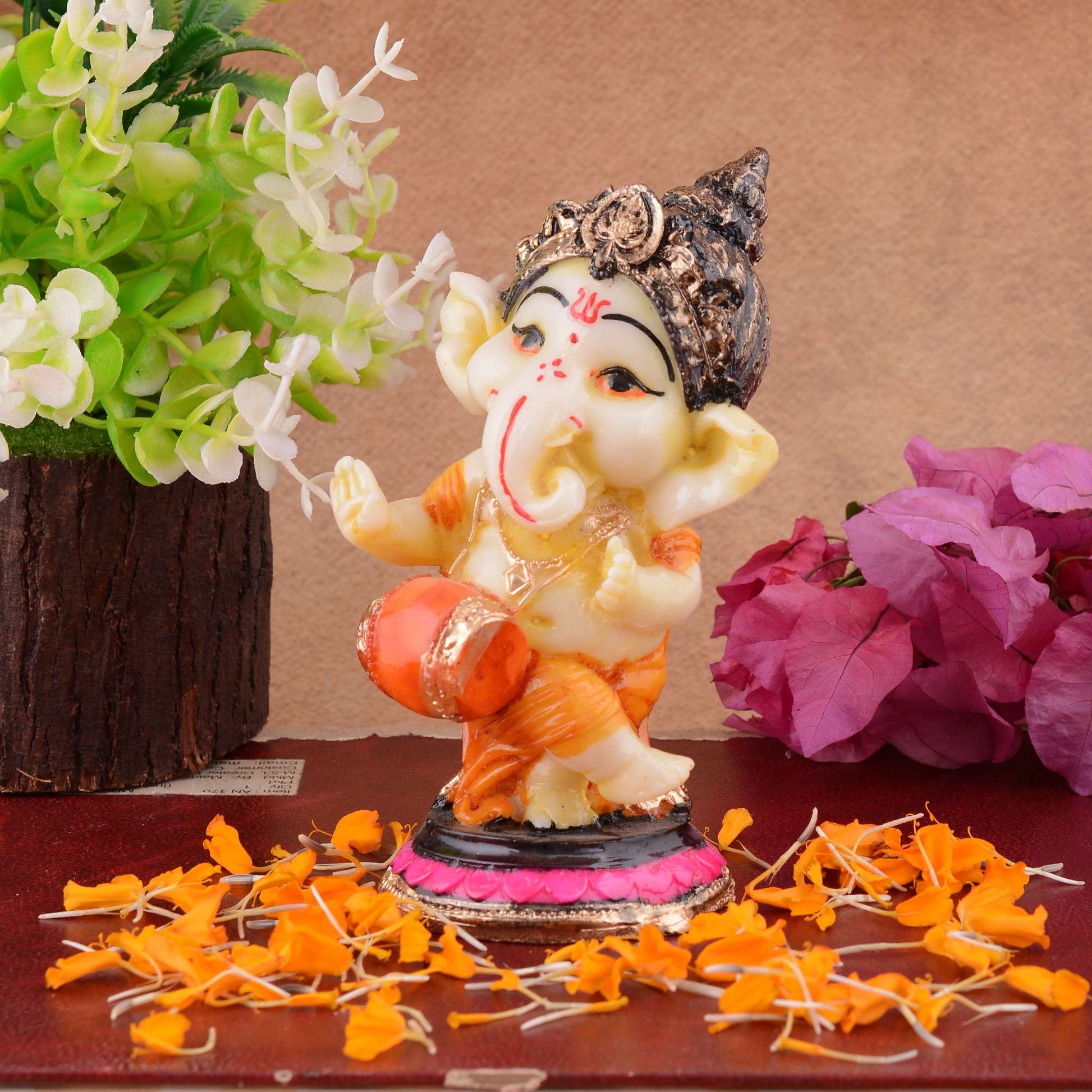 Swastik Trend Point Ganesha Statue  Idol Shriganesh Bhagwan Murti / Home, Office Decor / Car Dashboard Ganpati / Lord Vinayaka Statue God of Luck & Success Sculpture / Gift Items -05