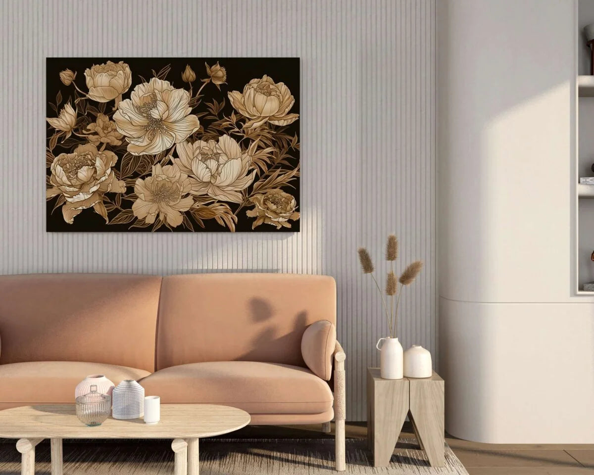 CH-FLW-LDP47 Flower Canvas Paintings For Wall Decoration For Living Room Bedroom Home Office & Hotels SWASTIK CREATIONS The Trend Point