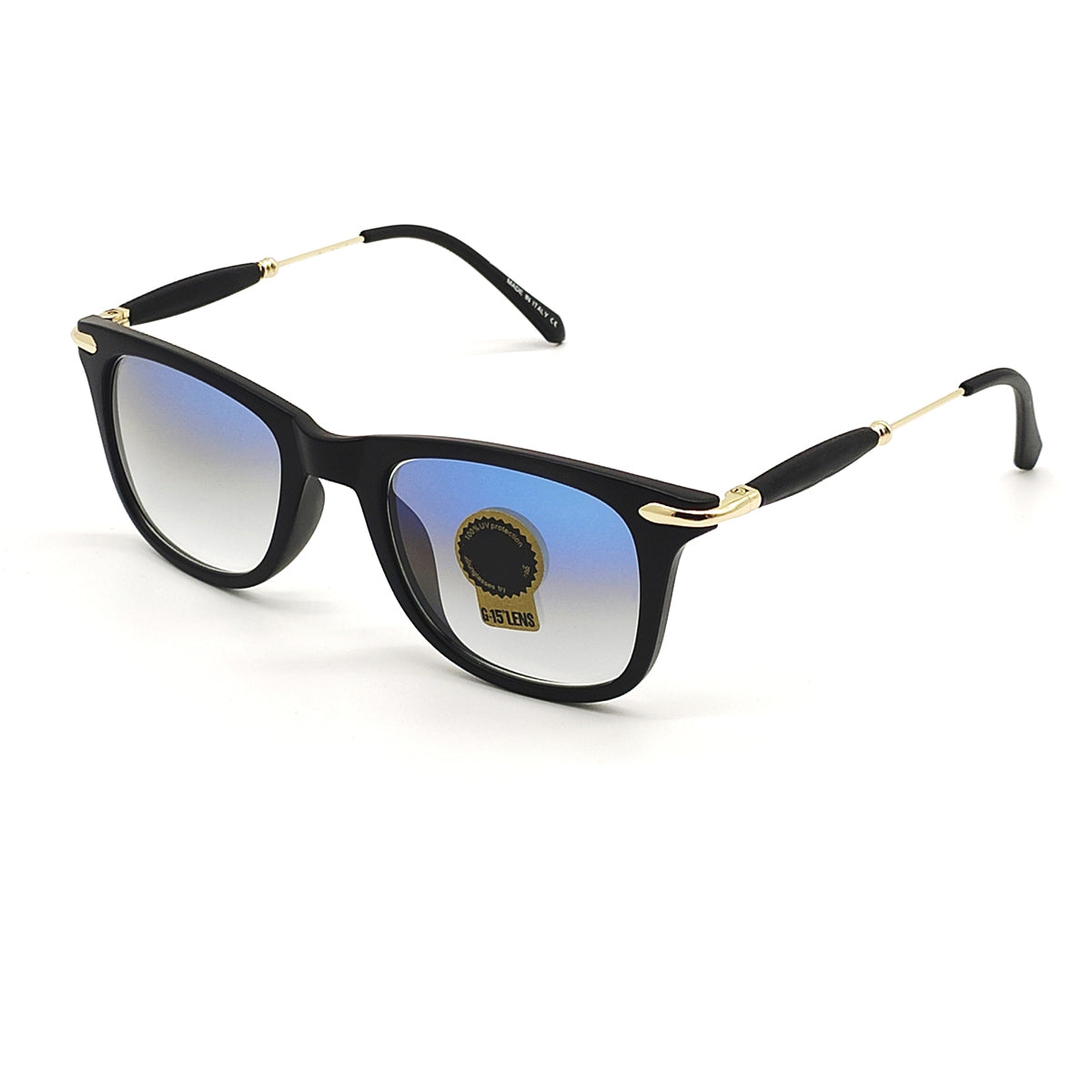 Blue Enigte Square Sunglasses (SUN-RN-2148-BLU2GLD-M)