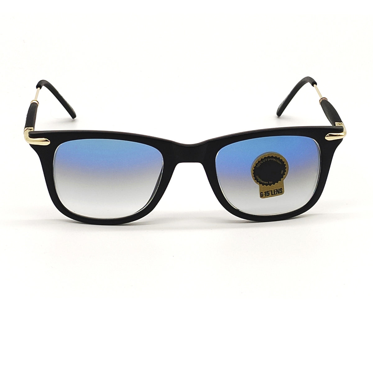 Blue Enigte Square Sunglasses (SUN-RN-2148-BLU2GLD-M) SWASTIK CREATIONS The Trend Point