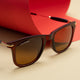 Brown Buloster Square Sunglasses (SUN-LK-2148-BRN1GLD-M)