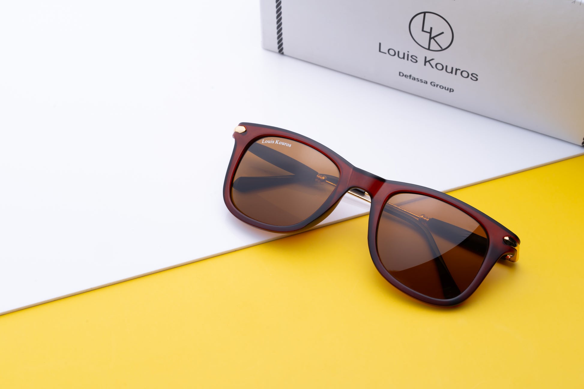 Brown Buloster Square Sunglasses (SUN-LK-2148-BRN1GLD-M)