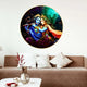 CH-RKR14 Whispers of Love: Radha Krishna Painting with Frame Sparkle Glossy Round Golden Framed Large Painting Office, Living Room, Bedroom, Home Decoration