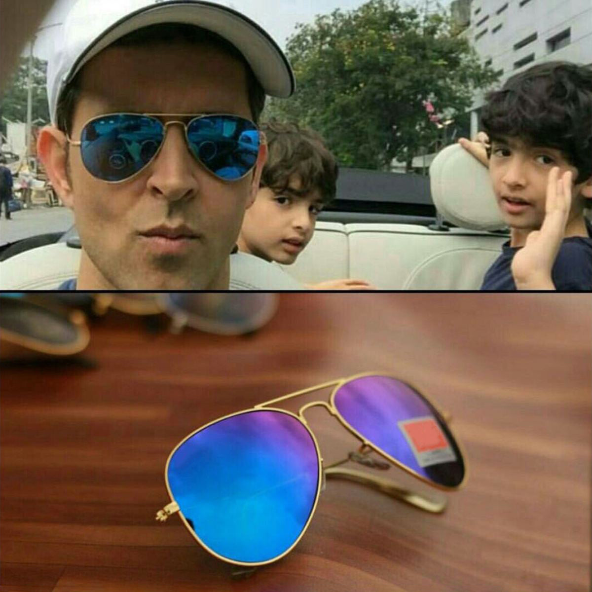 Purosangue 3026 Aviator Sunglasses (SUN-RN-3026-BLU3GLD-M) SWASTIK CREATIONS The Trend Point