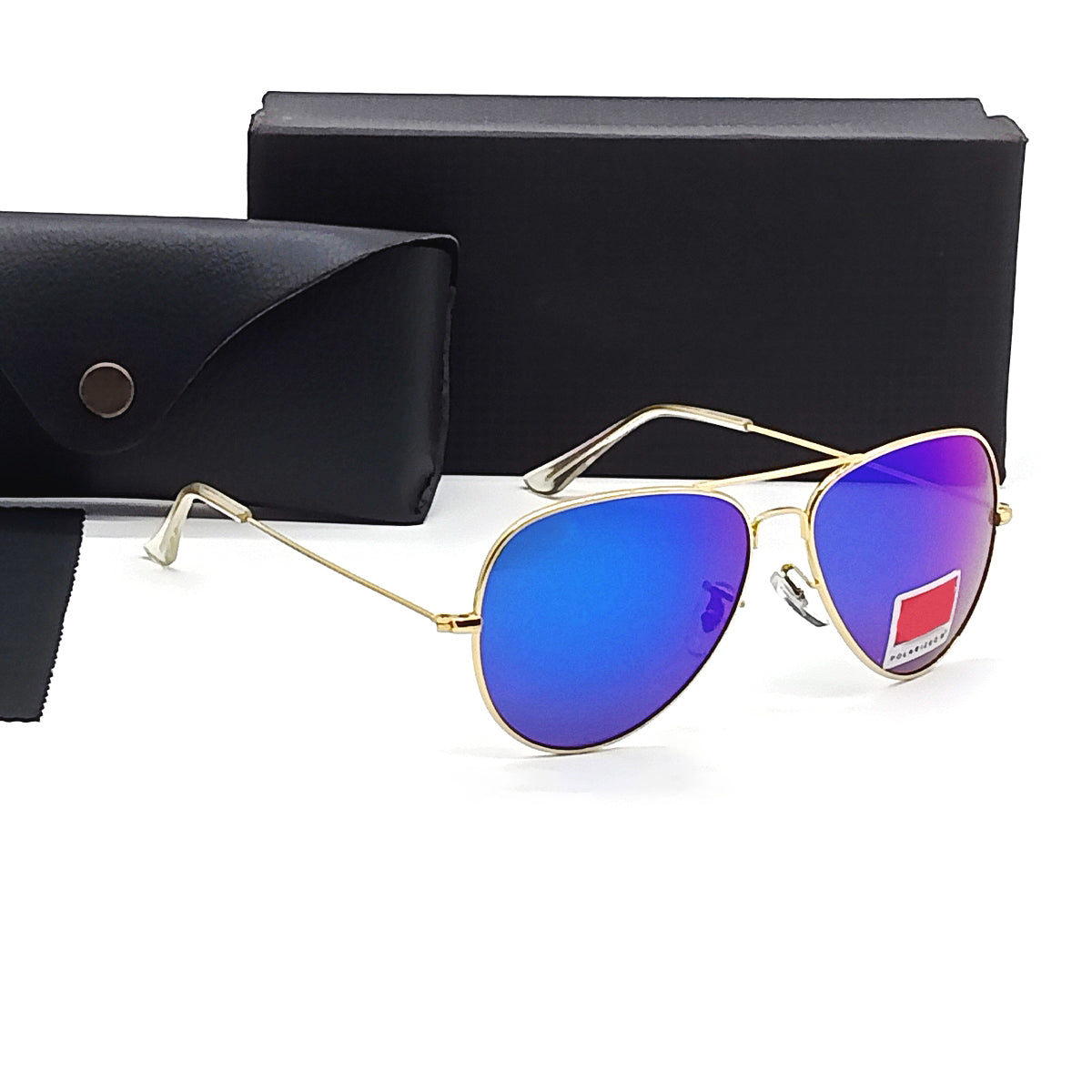 Purosangue 3026 Aviator Sunglasses (SUN-RN-3026-BLU3GLD-M) SWASTIK CREATIONS The Trend Point