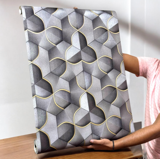 Black Designer Wallpaper (set of 2) - SWASTIK CREATIONS The Trend Point