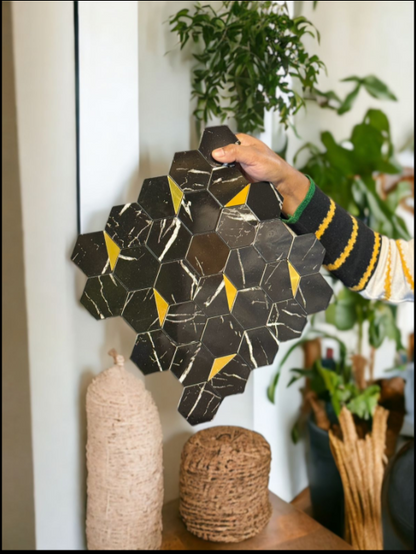 Black Marble Design Mosaic Tile (Box of 55 pc) - SWASTIK CREATIONS The Trend Point