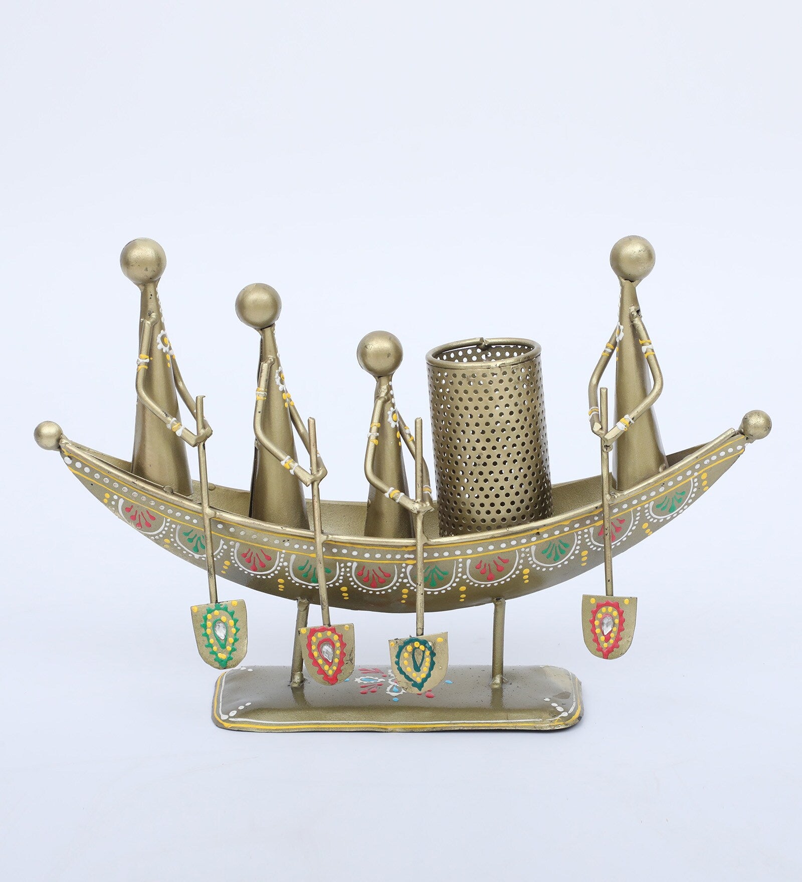 Boat Multicolour Metal Pen Holder - SWASTIK CREATIONS The Trend Point