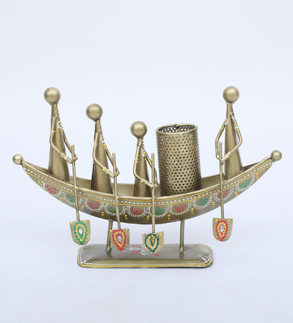 Boat Multicolour Metal Pen Holder - SWASTIK CREATIONS The Trend Point