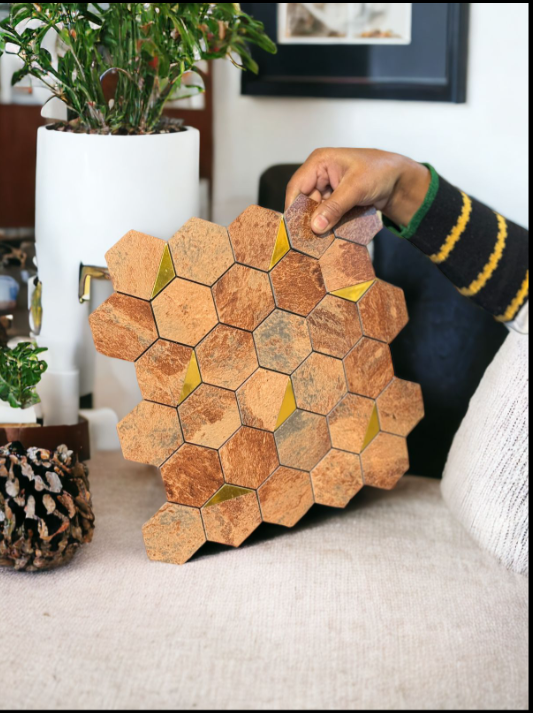 Brown Marble Design Mosaic Tile (Box of 55pc) - SWASTIK CREATIONS The Trend Point