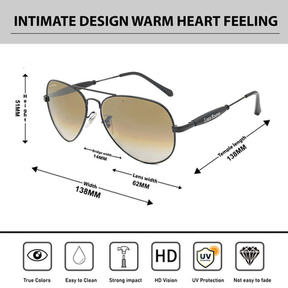 Brown Airomade Aviator Sunglasses (SUN-LK-3517-BRN2BLK-M)