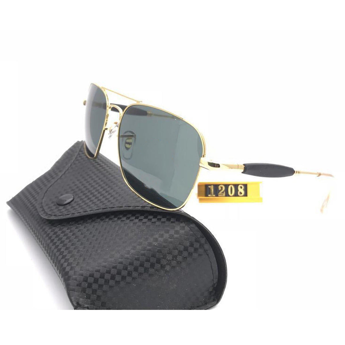 Black Alicent Square Sunglasses (SUN-RN-1208-BLK1GLD-M-1) SWASTIK CREATIONS The Trend Point