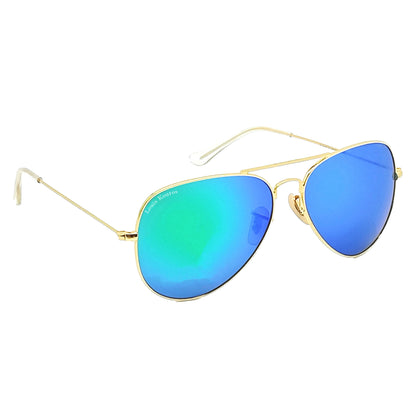 Green Armstoner Aviator Sunglasses (SUN-LK-3026-AQG3GLD-M) - SWASTIK CREATIONS The Trend Point