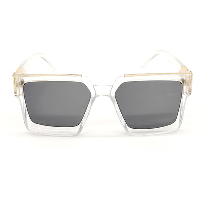 Black ASTROINER Square Sunglasses (SUN-LV-96006-BLK1GLD-CLR)