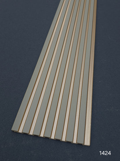 Code 1424 - Premium Charcoal Fluted Louver Panels (1 box of 16pcs) (Min 10 box order)