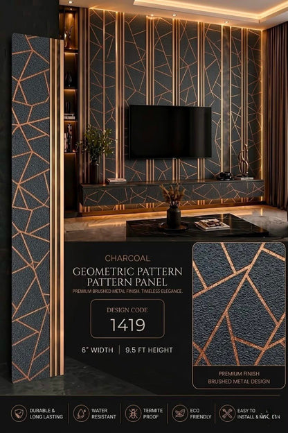 Code 1419 - Premium Charcoal Fluted Louver Panels (1 box of 16pcs) (Min 10 box order)