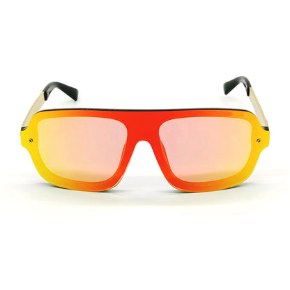 Orange HONEST Square Sunglasses (SUN-LC-0791-ORG3GLD) - SWASTIK CREATIONS The Trend Point