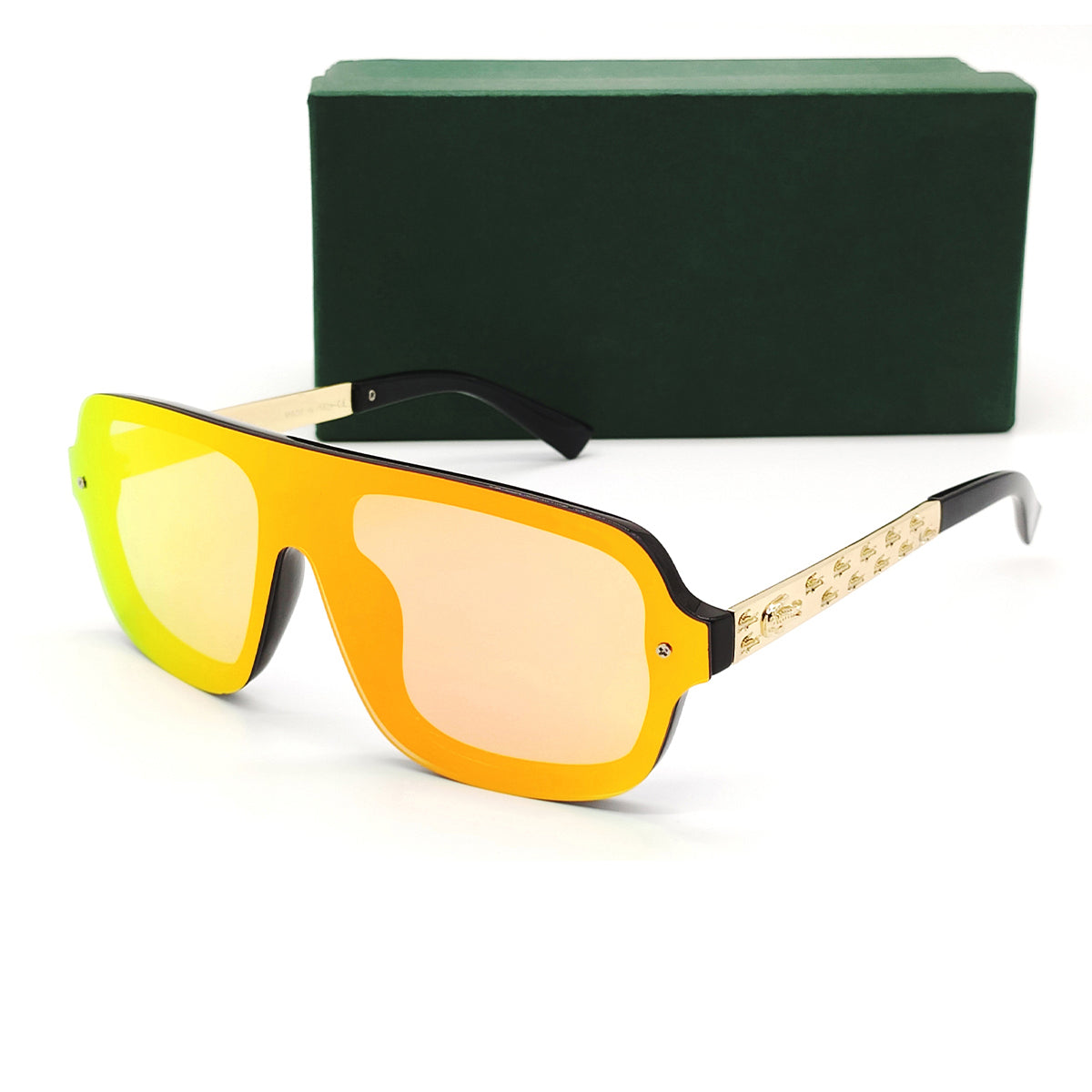 Orange HONEST Square Sunglasses (SUN-LC-0791-ORG3GLD)