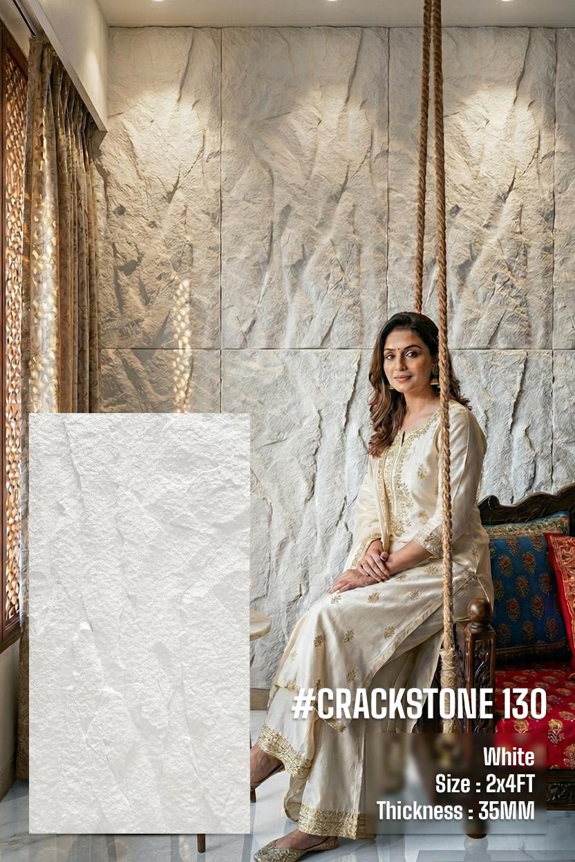 #Crackstone 130 PU Panel New Design- 35mm thickness - Size 2x4ft - 5 color options - SWASTIK CREATIONS The Trend Point