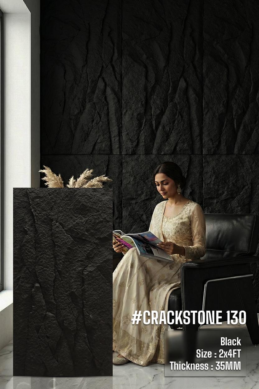 #Crackstone 130 PU Panel New Design- 35mm thickness - Size 2x4ft - 5 color options - SWASTIK CREATIONS The Trend Point