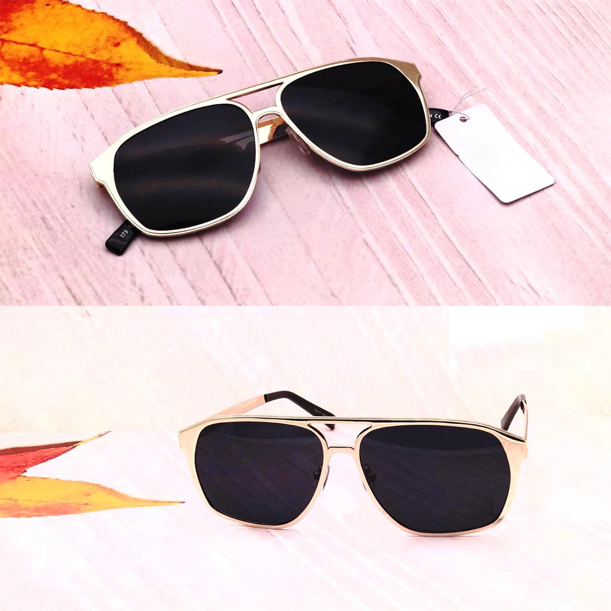 Black MECH BEASTS Square Sunglasses (SUN-LC-0144-BLK1GLD) - SWASTIK CREATIONS The Trend Point SWASTIK CREATIONS The Trend Point