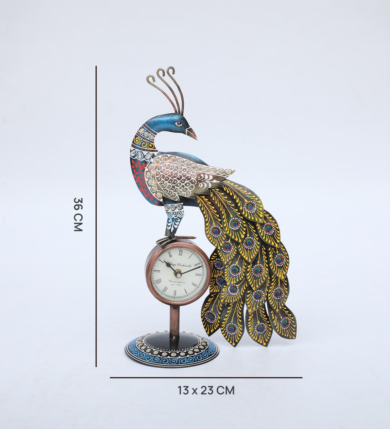 Decorative Peacock Clock - SWASTIK CREATIONS The Trend Point
