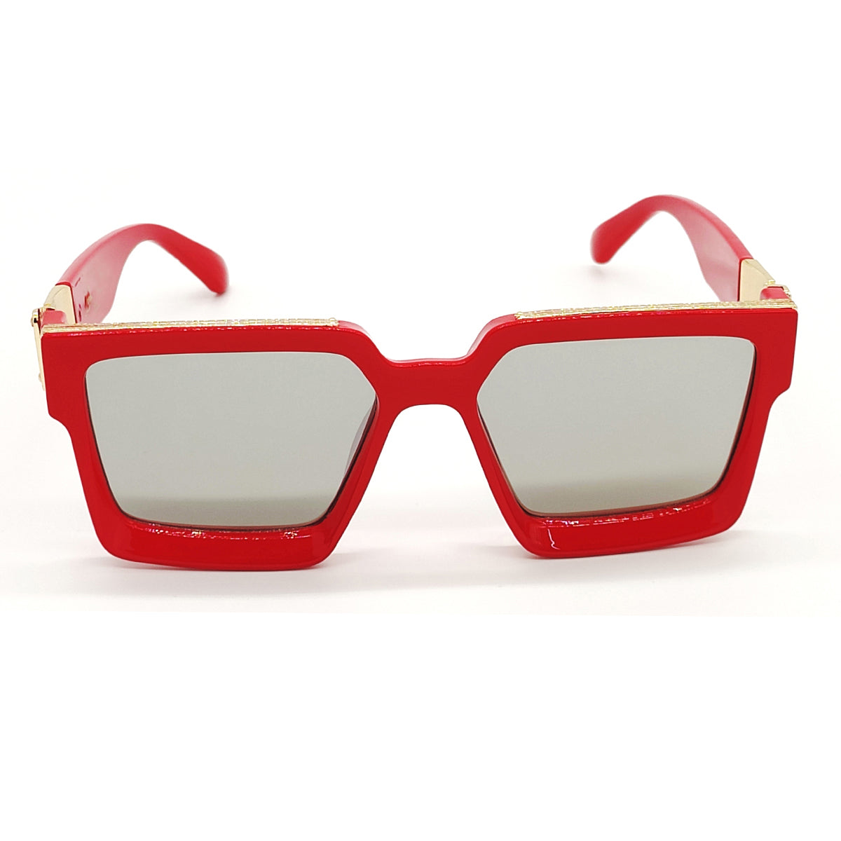 Silver ASTROINER Square Sunglasses (SUN-LV-96006-SIL3GLD-RED) SWASTIK CREATIONS The Trend Point