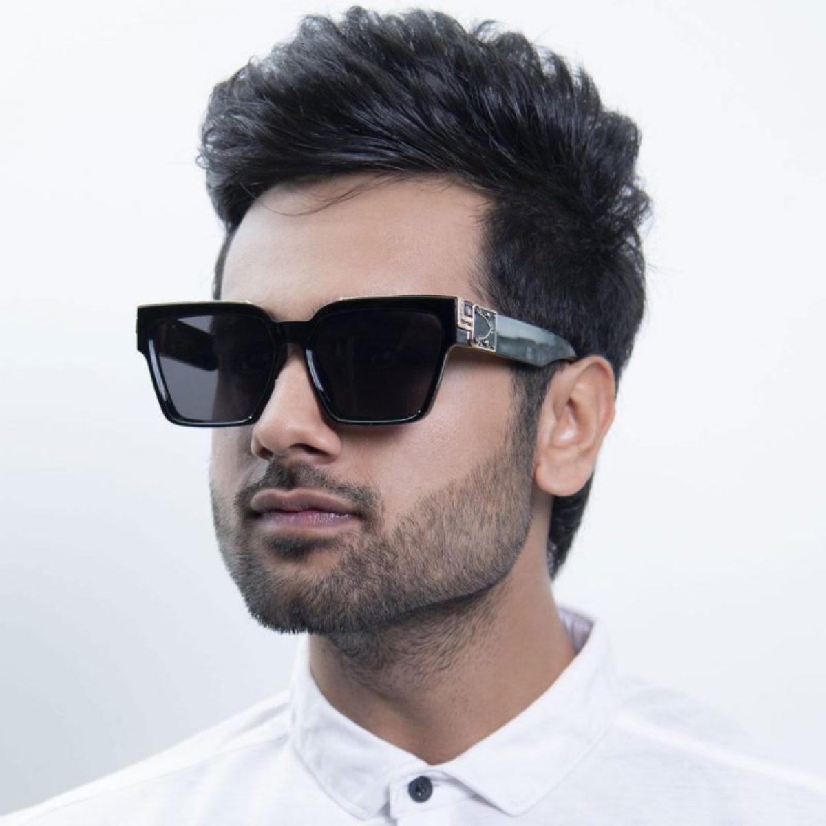 Silver ASTROINER Square Sunglasses (SUN-LV-96006-SIL3GLD-RED) SWASTIK CREATIONS The Trend Point