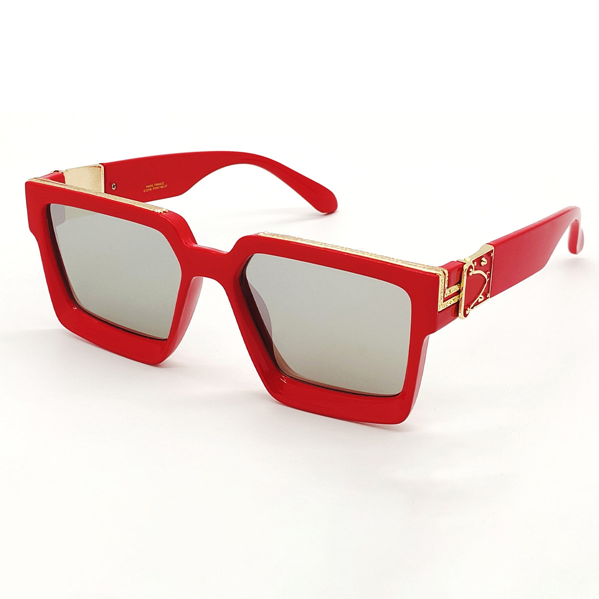 Silver ASTROINER Square Sunglasses (SUN-LV-96006-SIL3GLD-RED) SWASTIK CREATIONS The Trend Point