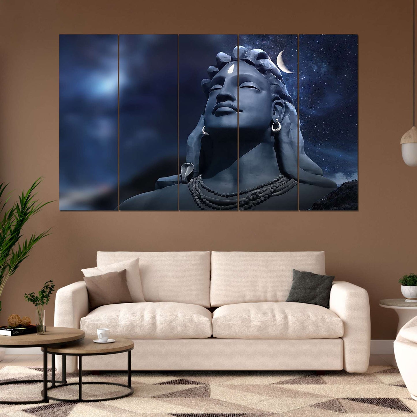 Shiva Adiyogi - SET OF 5 DIGITAL WALL PAINTING (2Y4AD1) SWASTIK CREATIONS The Trend Point