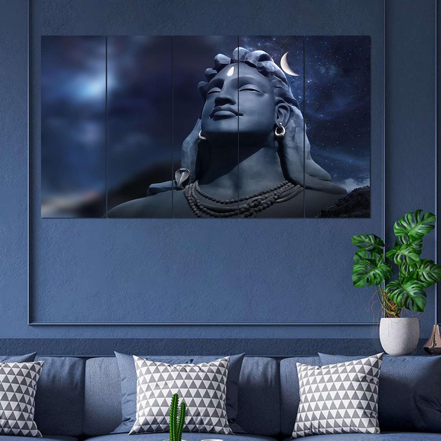 Shiva Adiyogi - SET OF 5 DIGITAL WALL PAINTING (2Y4AD1) SWASTIK CREATIONS The Trend Point