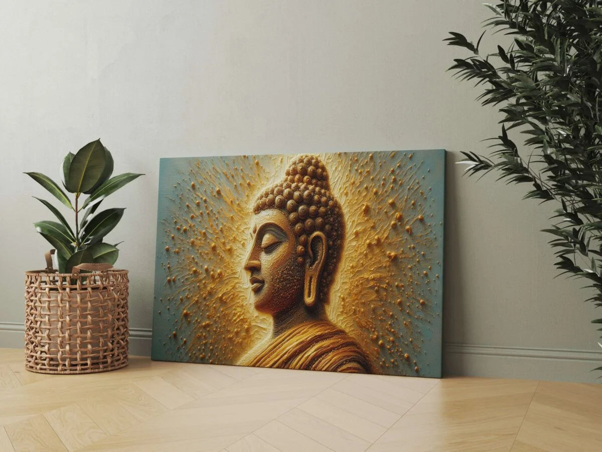 CH-BD-LDP16 Buddha Canvas Paintings For Wall Decoration For Living Room Bedroom Home Office & Hotels SWASTIK CREATIONS The Trend Point