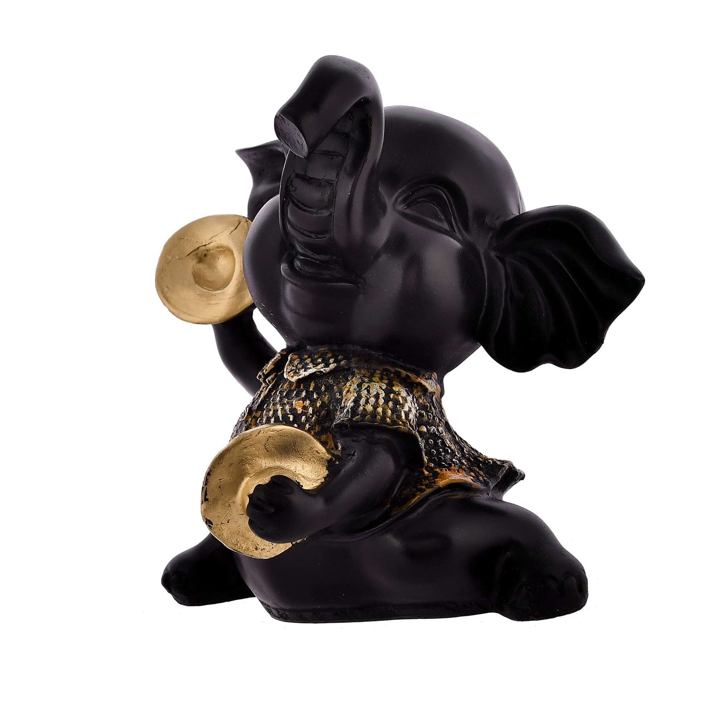 Swastik Trend Point Elephant Playing Musical Instrument Sculpture for Home Decor Showpiece Figurine -17 SWASTIK CREATIONS The Trend Point