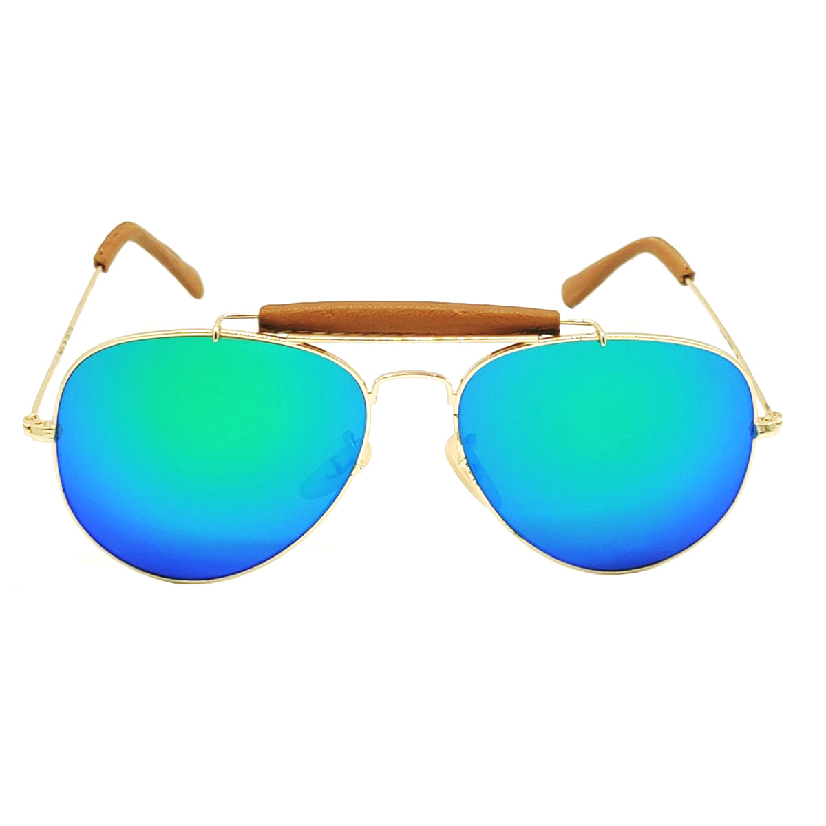 Aqua Green Novaper Aviator Sunglasses (SUN-RN-3422-AQG3GLD-M) SWASTIK CREATIONS The Trend Point