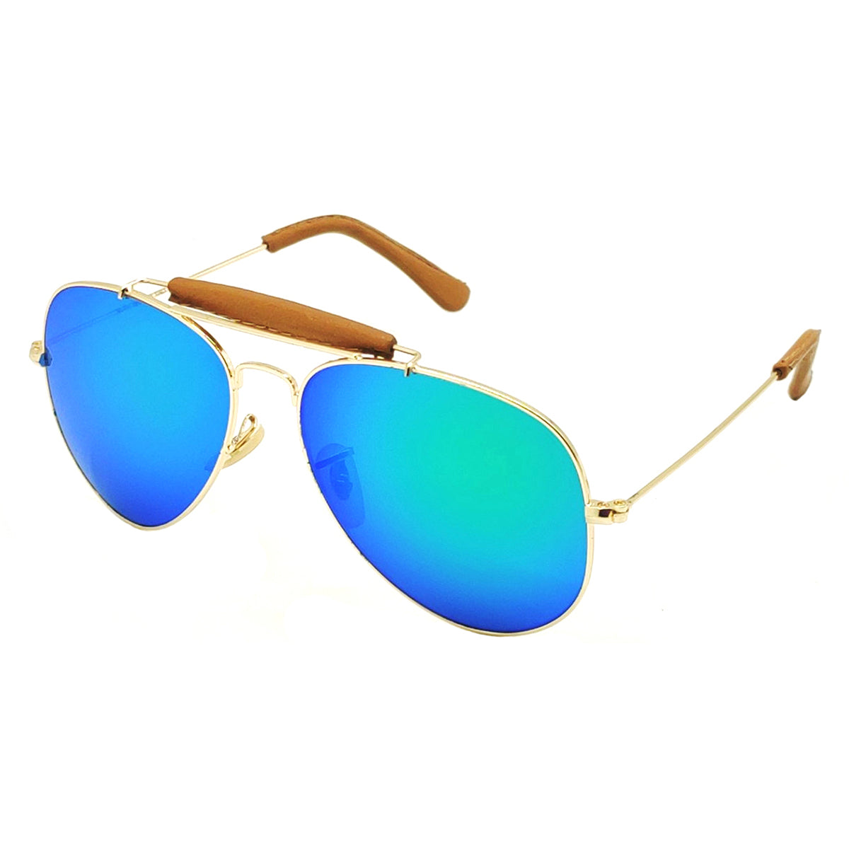 Aqua Green Novaper Aviator Sunglasses (SUN-RN-3422-AQG3GLD-M) SWASTIK CREATIONS The Trend Point