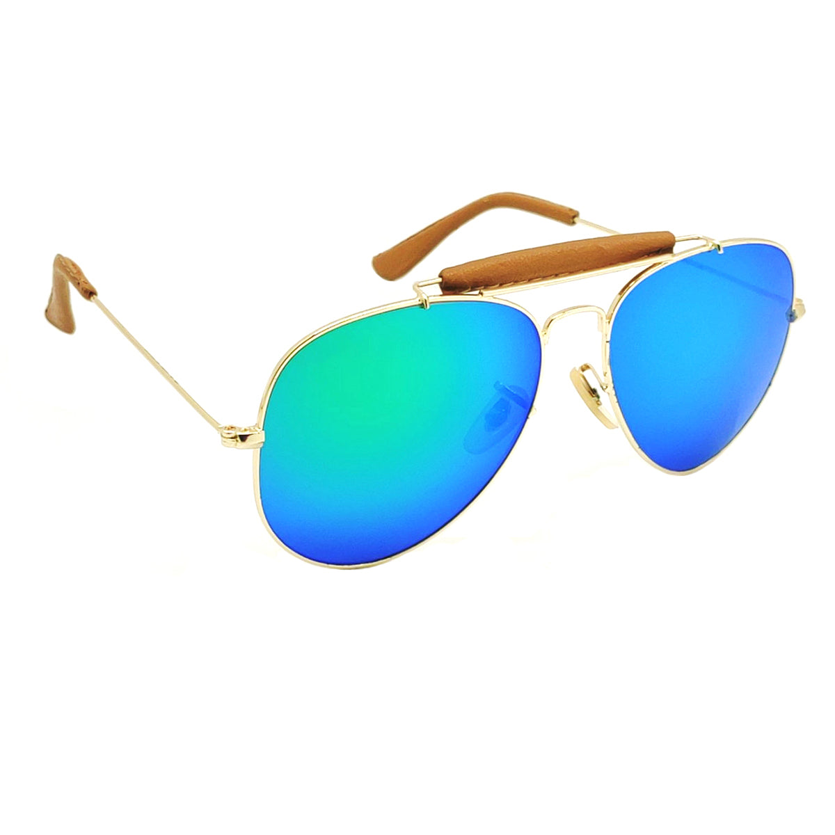 Aqua Green Novaper Aviator Sunglasses (SUN-RN-3422-AQG3GLD-M) SWASTIK CREATIONS The Trend Point