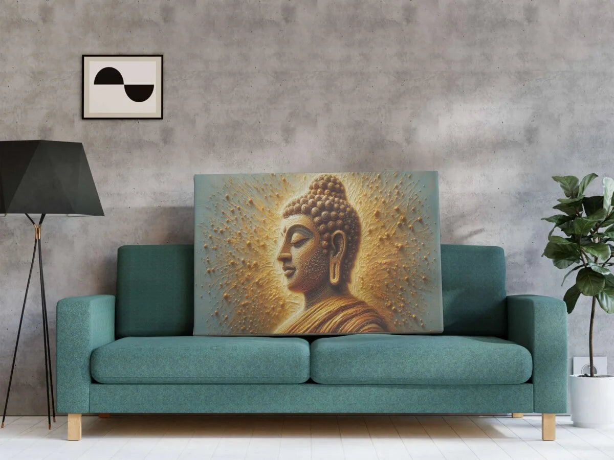 CH-BD-LDP16 Buddha Canvas Paintings For Wall Decoration For Living Room Bedroom Home Office & Hotels SWASTIK CREATIONS The Trend Point