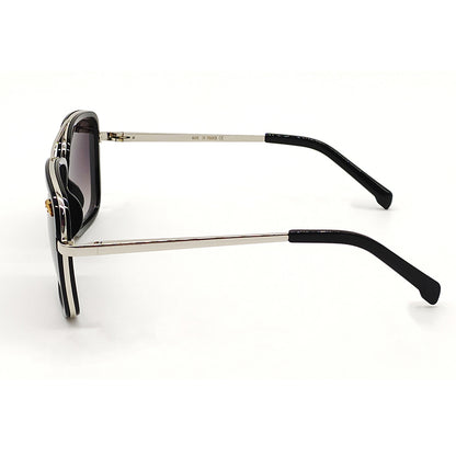 Black HUMBLEE Square Sunglasses (SUN-LC-0652-BLK2SIL-LARGE) - SWASTIK CREATIONS The Trend Point