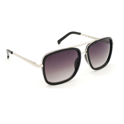 Black HUMBLEE Square Sunglasses (SUN-LC-0652-BLK2SIL-LARGE) - SWASTIK CREATIONS The Trend Point