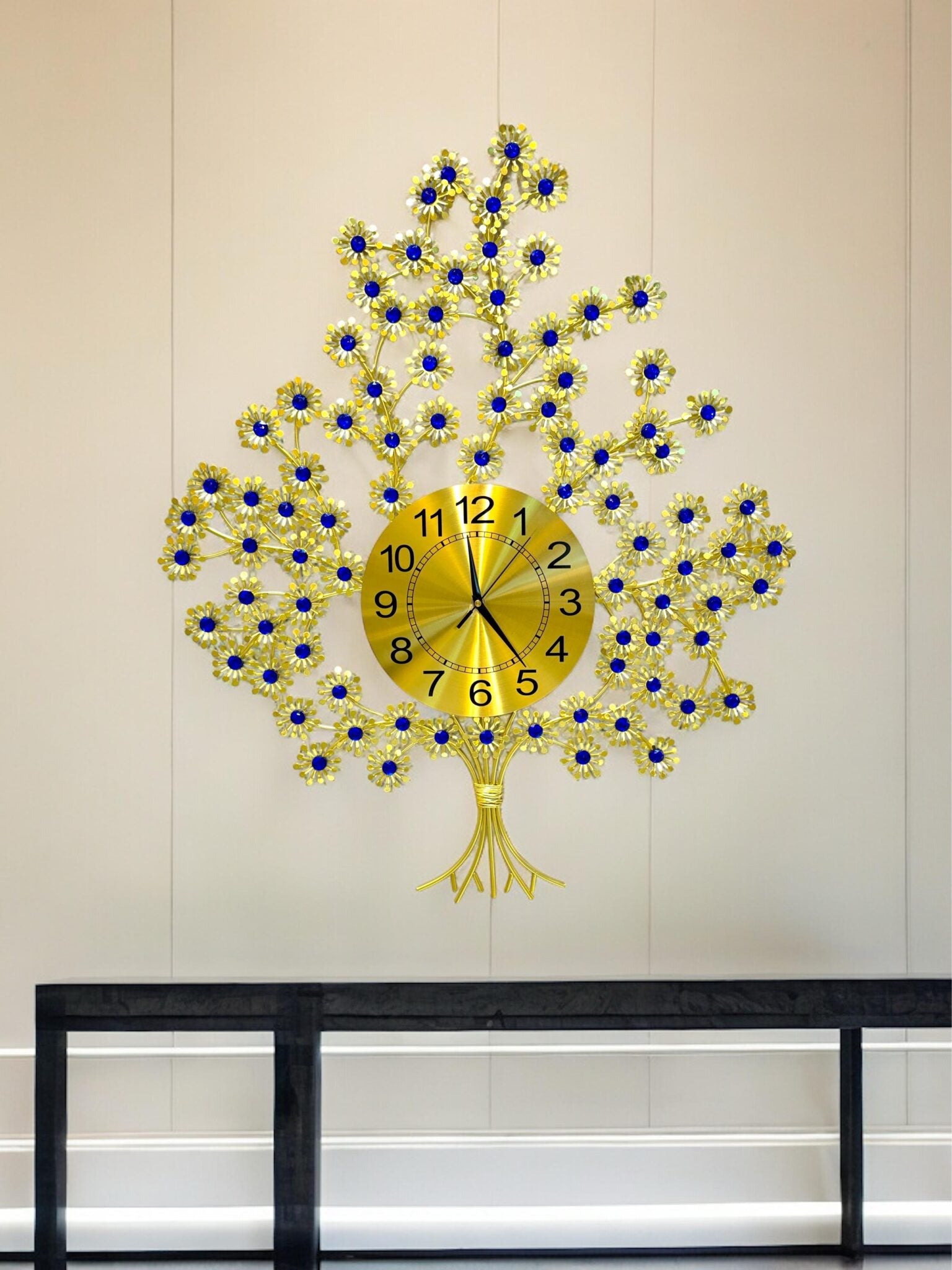 Floral Tree Metal Wall Clock - SWASTIK CREATIONS The Trend Point