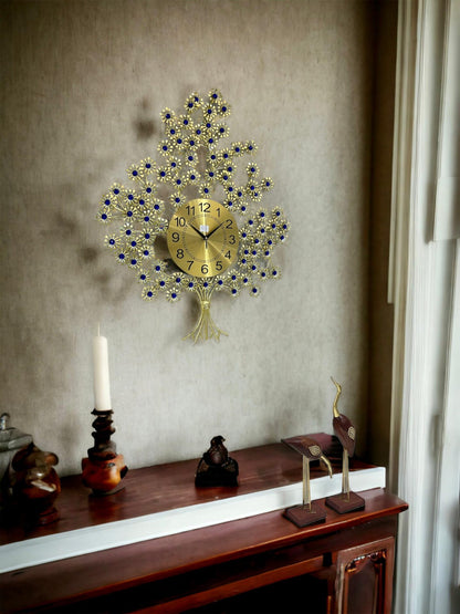 Floral Tree Metal Wall Clock - SWASTIK CREATIONS The Trend Point