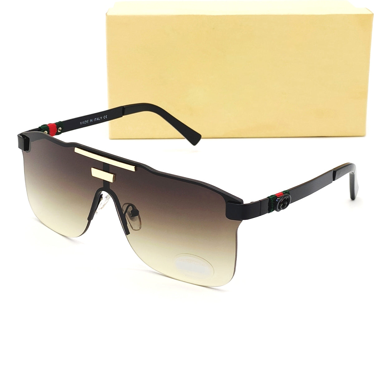 Brown Countryman Square Sunglasses (SUN-GC-3808-BRN2BLK)