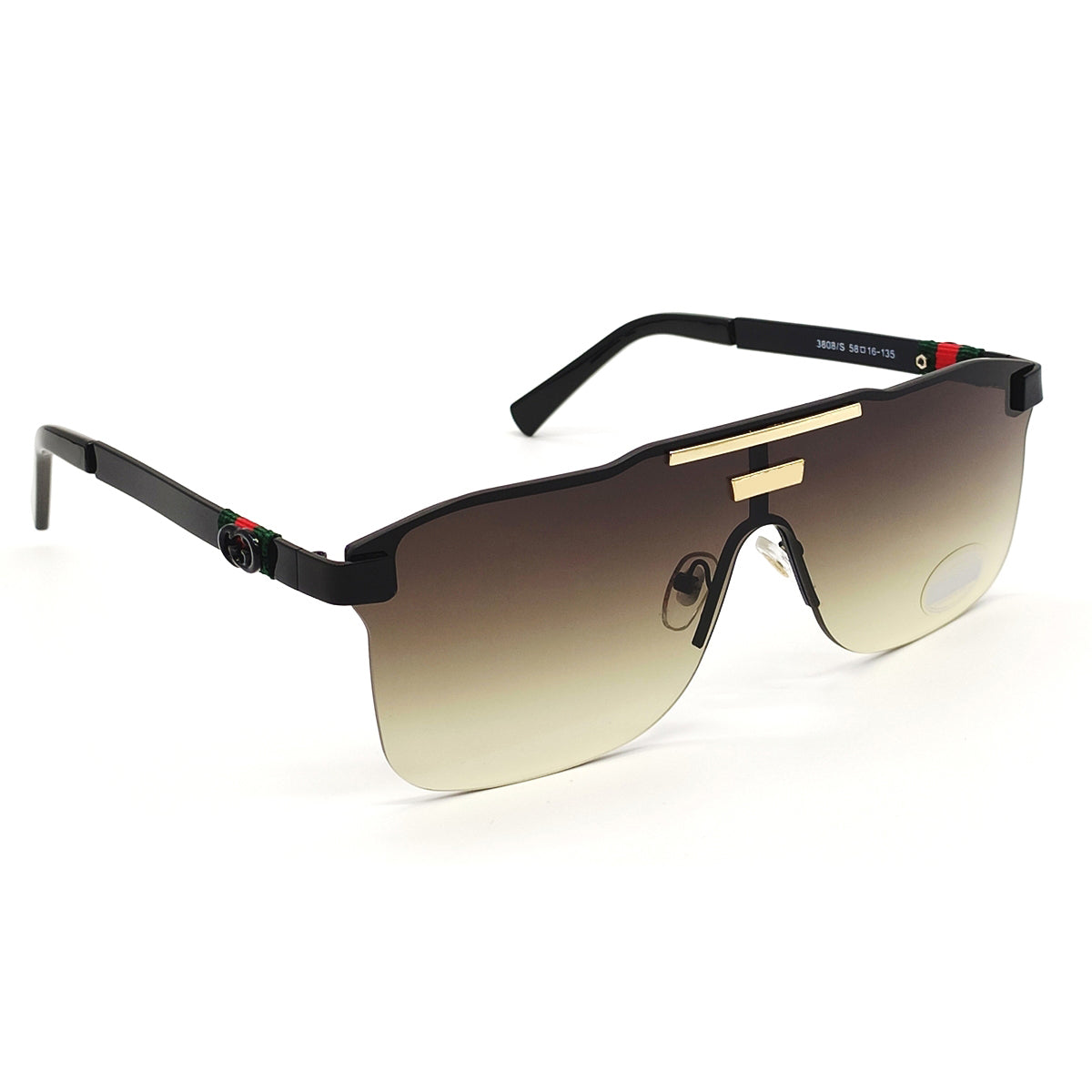 Brown Countryman Square Sunglasses (SUN-GC-3808-BRN2BLK)